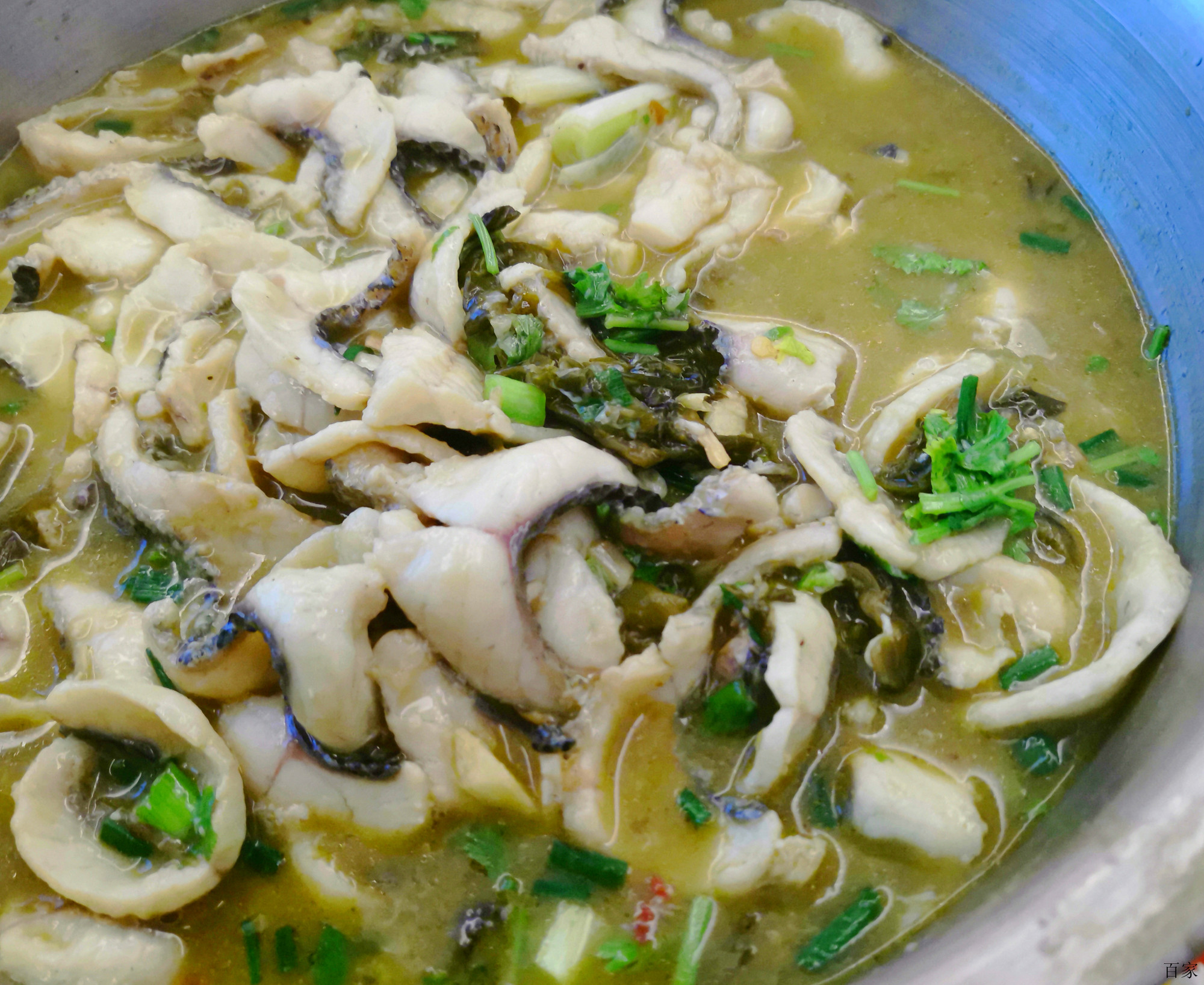 15,酸菜鱼的做法一材料鲜鱼1尾1250克泡青菜200克姜15克味精1克蒜10克